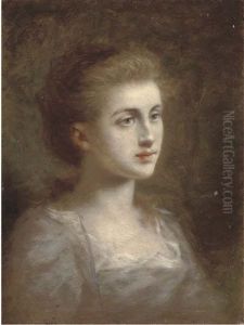 Portrait Of A Young Lady In A Grey Dress