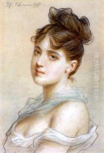 Nuoren Naisen Muotokuva (portrait Of A Young Lady) by Fedor Petrovich Chumakov