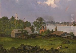 Youle's Shot Tower, East River, New York (view Of Hartford) by Frederic Edwin Church