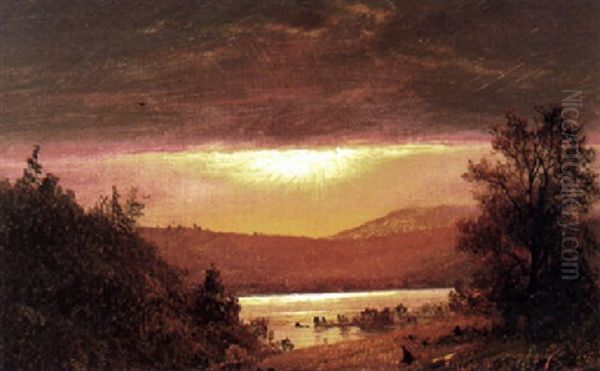 Sunset Landscape In A River Valley - view 1