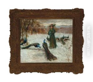 Peacocks In The Snow