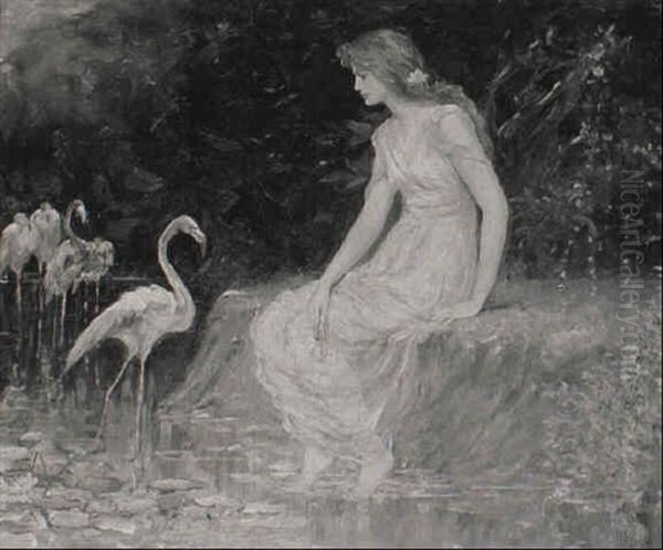 A Beauty With Flamingos - view 1