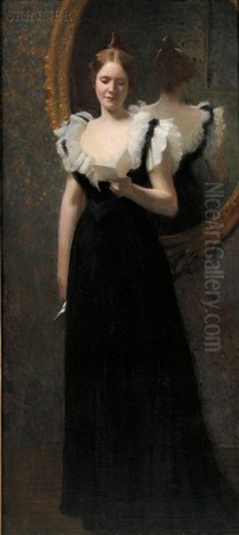 Young Woman Reading A Letter - view 1