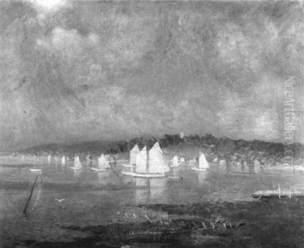 Lake View With Sailboats - view 1