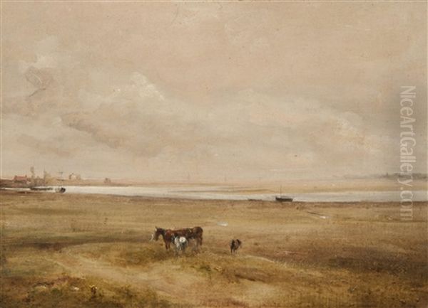 Estuary Landscape With Horses - view 1