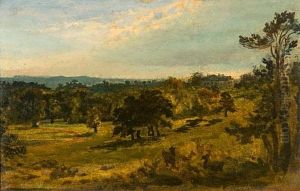 Country House In A Landscape (shrubland Hall?) (+ Landscape (sketch), Pencil, Verso)