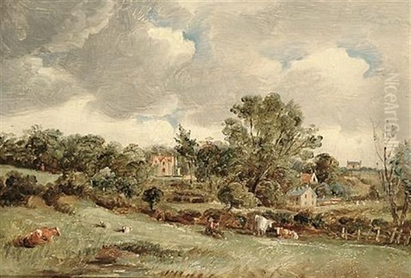 Cattle And Sheep In A Country Landscape - view 1