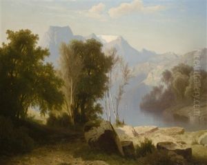 Alpine Landscape With Lake by Adolf Chwala