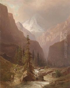 Alpenlandschaft Mit Gebirgsbach