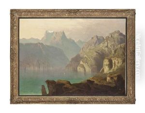 An Alpine Lake by Adolf Chwala