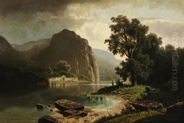 Sommer In Den Bergen. Blick Auf Einen See Mit Kleiner Wallfahrtskirche - view 1