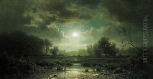 Mondscheinlandschaft by Adolf Chwala