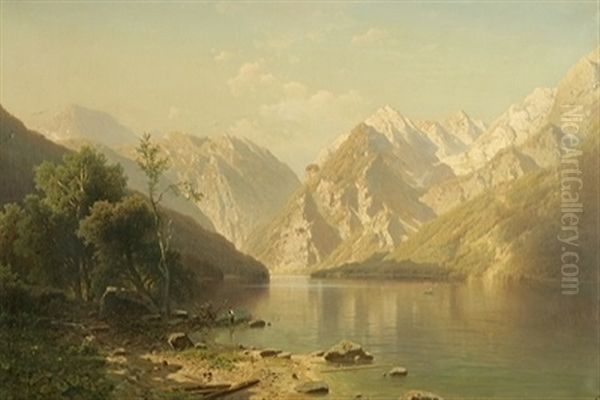 Paysage Montagneux Avec Lac - view 1