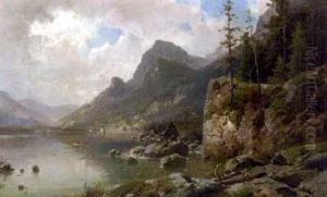 Mountainous Landscape With Lake by Adolf Chwala