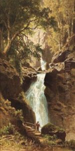 Wasserfall Im Gebirge by Adolf Chwala