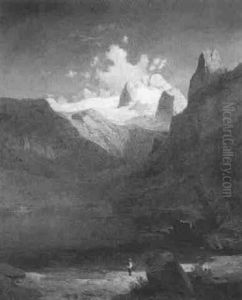 Blick Auf Den Dachstein Mit Gosau See by Adolf Chwala