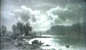 Mondnacht Am Fluss by Adolf Chwala