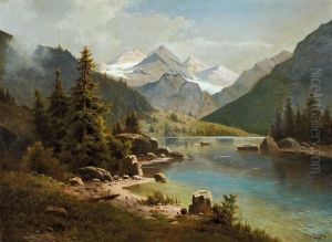 Alpensee Mit Fischerboot