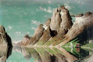 Sommerliche Fjordlandschaft by Fritz Chwala