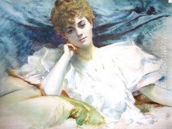 Portrait Of A Lady, Seated Half-length - view 1