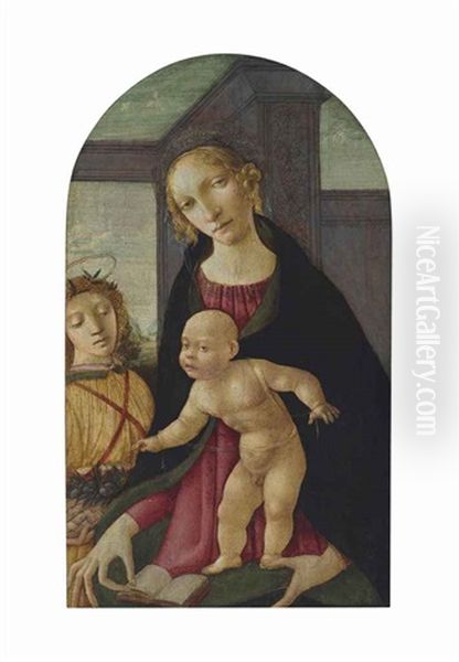 The Madonna And Child With An Angel Holding A Basket Of Fruit - view 1