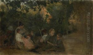 Children Playing by Cesare Ciani