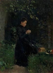 Portrait Of The Artist's Wife, Seated In The Garden