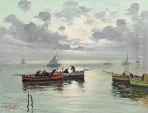 Fishermen Off The Amalfi Coast by Vincenzo Ciappa