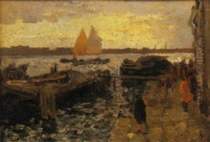 Venezia, Approdo In Laguna by Beppe Ciardi
