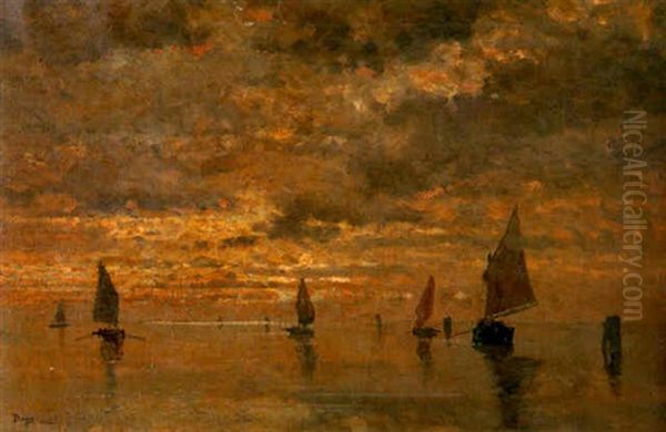 Boats On The Venetian Lagoon - view 1