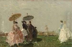 Courtly Company With Parasols Courtly Company With Parasols