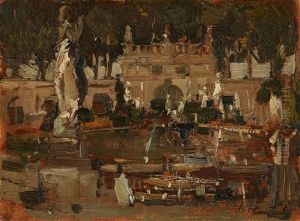 Well In The Park Of The Villa Pisani In Stra by Emma Ciardi