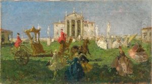 Carriage Ride In Front Of The Villa Capra Bassani In Vicenza