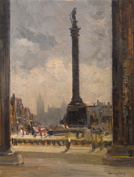 Nelson"s Column In Trafalgar Square, London - view 1