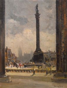Nelson"s Column In Trafalgar Square, London by Emma Ciardi