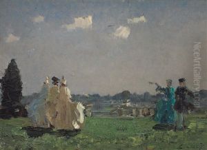Figure In Costume Nel Giardino by Emma Ciardi