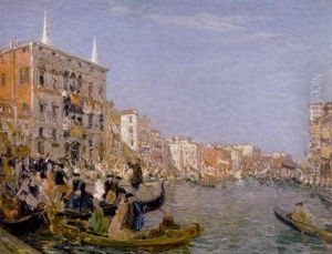 The Great Fete On The Grand Canal, Venice by Emma Ciardi