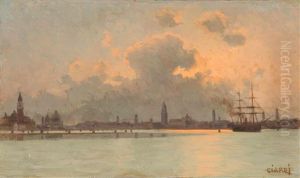 Veduta Di Venezia Allimbrunire by Guglielmo Ciardi