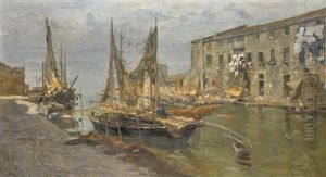 Canal In Venice by Guglielmo Ciardi