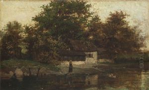 La Casa Sul Fiume by Guglielmo Ciardi
