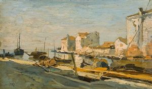 View Of Mazzorbo's Harbour In The Lagoon Of Venice