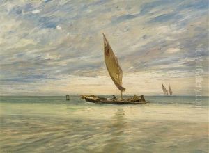 Fishermen In The Lagoon by Guglielmo Ciardi