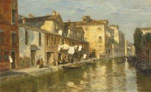 An Afternoon On A Venetian Canal by Guglielmo Ciardi