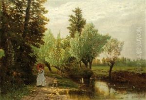 Jeune Femme Lisant Sur Les Bords D'une Riviere Jeune Femme Lisant Sur Les Bords D'une Riviere