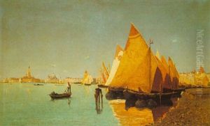 A View Of The Venetian Lagoon by Guglielmo Ciardi