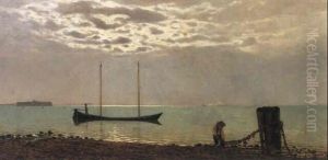 Laguna Con Barca by Guglielmo Ciardi