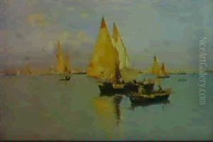 A View Of The Lagoon In Venice by Guglielmo Ciardi