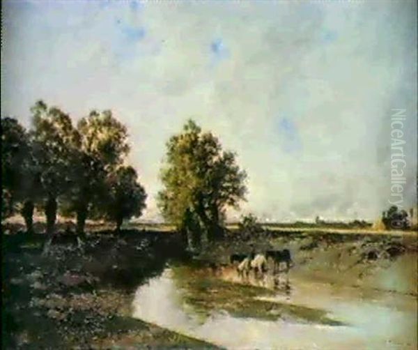 Chevaux Au Bord De La Riviere - view 1