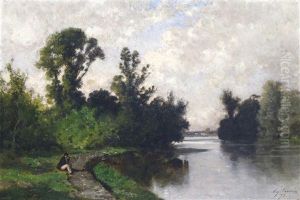 Figure Seated On A Riverbank Figure Seated On A Riverbank