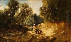 Promenade Dominicale En Foret De Fontainebleau by Eugene Ciceri